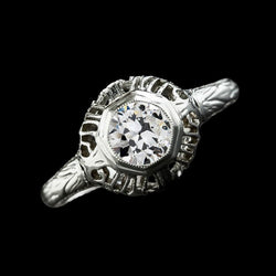 Réel Bague Solitaire Diamant Rond Old European Lunette Sertie 1.75 Carats