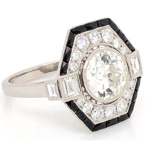 Réel Bague de Fiançailles Diamant Ancienne Mine 5 Carats Or Blanc 14K Bijoux