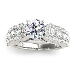 Réel Bague de mariage diamant fantaisie ancienne mine Cut or 4.75 carats bijoux
