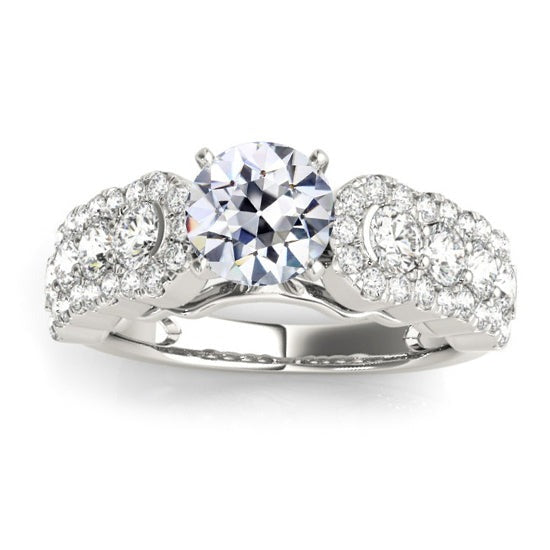 Réel Bague de mariage diamant fantaisie ancienne mine Cut or 4.75 carats bijoux