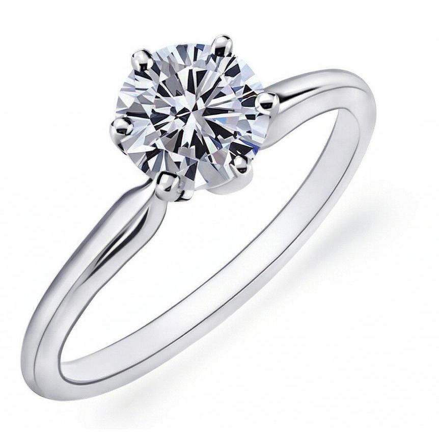 naturel round diamant 1.25carats bague angle de côté