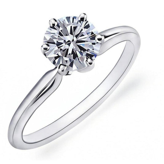naturel round diamant 1.25carats bague angle de côté