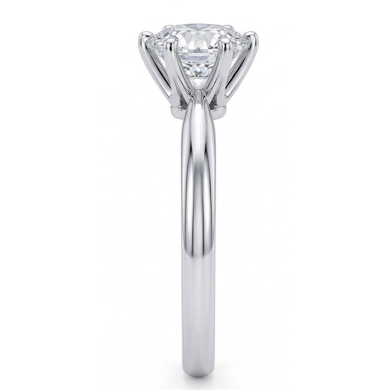 naturel round diamant 1.25carats bague vue de profil
