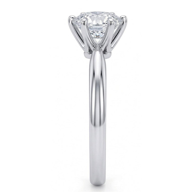 naturel round diamant 1.25carats bague vue de profil