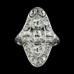 Réel Bague diamant ovale taille ancienne pour femme Millgrain Style antique 4.50 carats