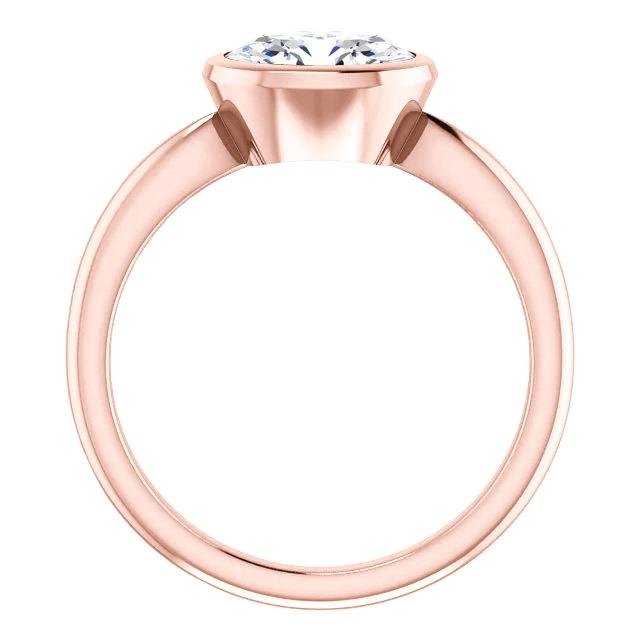Réel Bague diamant solitaire 4 carats serti clos bijoux en or rose