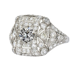 Réel Bague en diamant de taille ancienne de 5 carats ronde. bijoux en or de tige de millegrain
