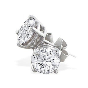 Réel Boucles d'oreilles diamant Lady Sparkling 4.50 Carats Or Blanc 14K