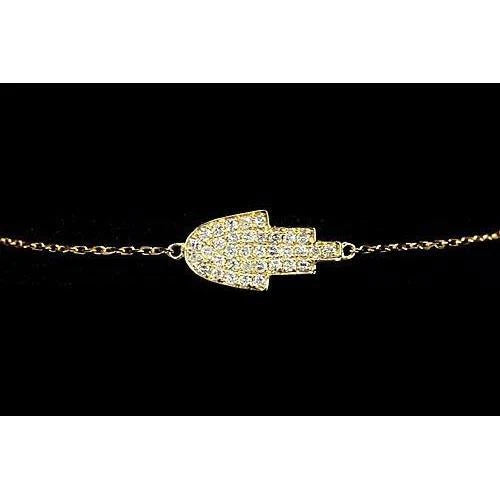 Réel Bracelet en or jaune 14K de 2 Carats Bijoux pour femmes Bijoux Hamsa