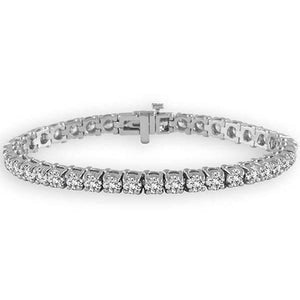Réel Bracelet tennis diamant rond étincelant taille brillant 6 carats