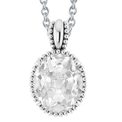 Réel Collier Pendentif Diamant Ovale ancienne mine Cut 5 Carats Bijoux Dames 14K