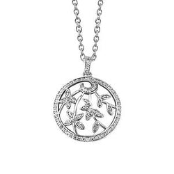 Réel Collier Pendentif Diamants Ronds 4 Carats Or Blanc 14K Nouveau