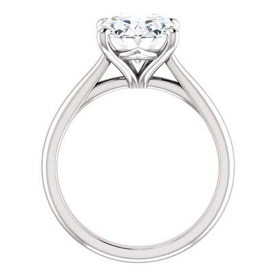 Réel Diamant Bague Solitaire 3.50 Carats Sertissage Griffe Bijoux Or Blanc 14K