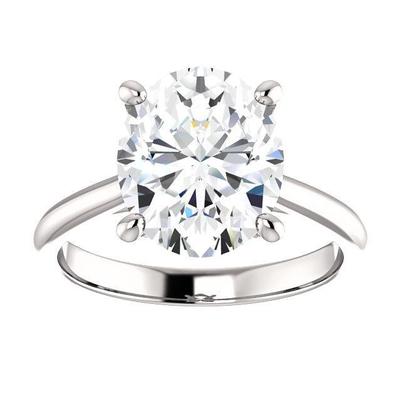 Réel Diamant Bague Solitaire 3.50 Carats Sertissage Griffe Bijoux Or Blanc 14K