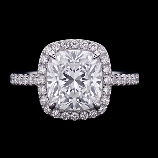 Réel Diamant Naturels Extraits des Mines ( et non cultivés en laboratoire ) Central Taille Coussin 2.55 Cts. Bague De Fiançailles
