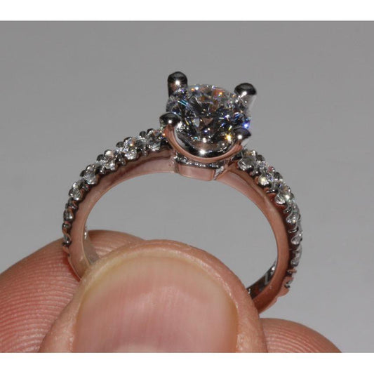 Réel Diamants Ronds Etincelants 2.76 Ct. Bague De Fiançailles Or Nouveau