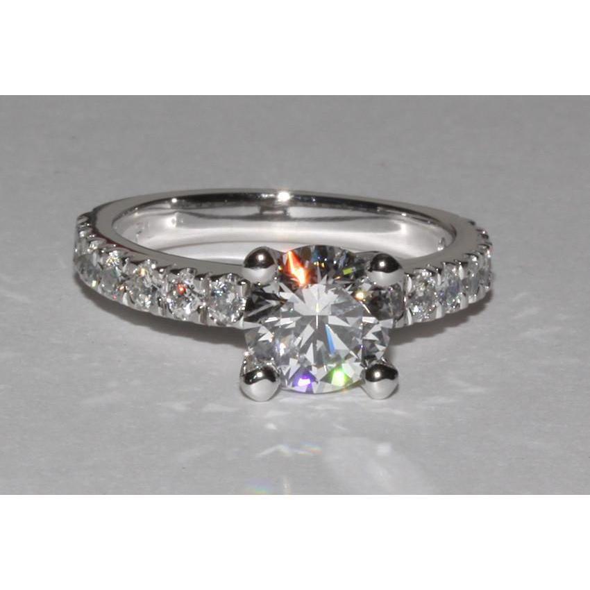 Réel Diamants Ronds Etincelants 2.76 Ct. Bague De Fiançailles Or Nouveau
