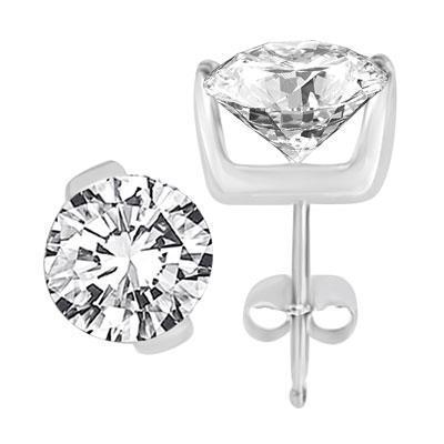 Réel Diamond Solitaire Stud Earrings 2 Carats Jewelry