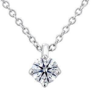 Réel Pendentif Diamant Solitaire Rond 1.50 Carats Bijoux Or Blanc 14K