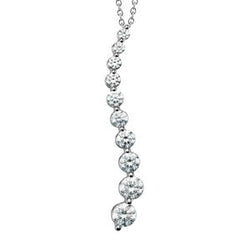 Réel Pendentif Femme Diamant Slide Journey 4.30 Carats Or Blanc 14K Nouveau
