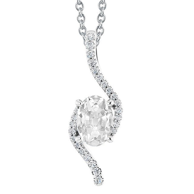 Réel Pendentif Or Diamant Rond & Ovale Vieux mineur 3.50 Carats