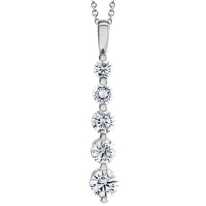 Réel Pendentif Voyage Diamant 4.10 Carats Bijoux Femme Or Blanc 14K