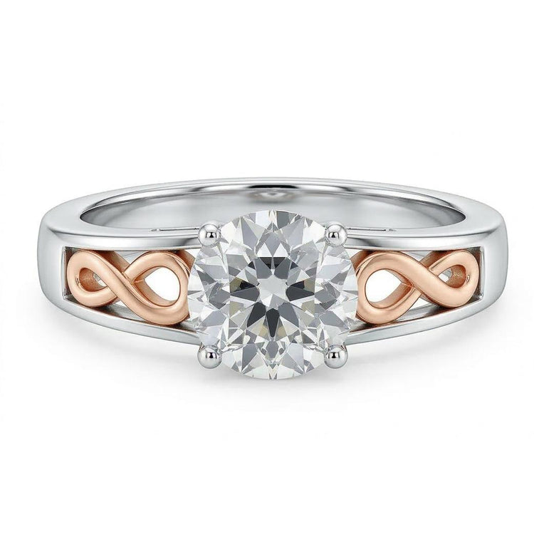 naturel round diamant 1.50carats bague angle de côté