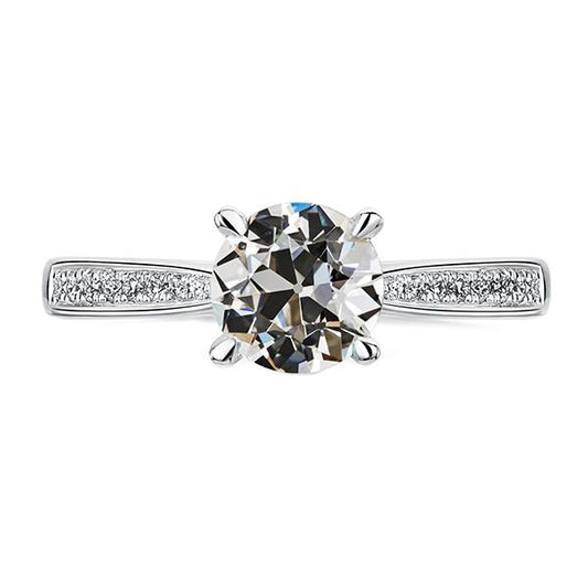 Réel Diamant Rond Vieux mineur Bague de Fiançailles Bijoux Femme 3.50 Carats