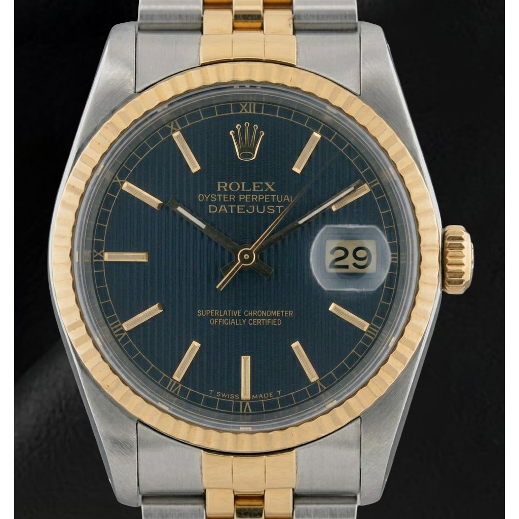 Regarder Rolex en acier inoxydable et cadran bleu pour hommes, RÉGLAGE RAPIDE