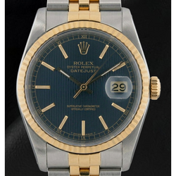 Regarder Rolex en acier inoxydable et cadran bleu pour hommes, RÉGLAGE RAPIDE