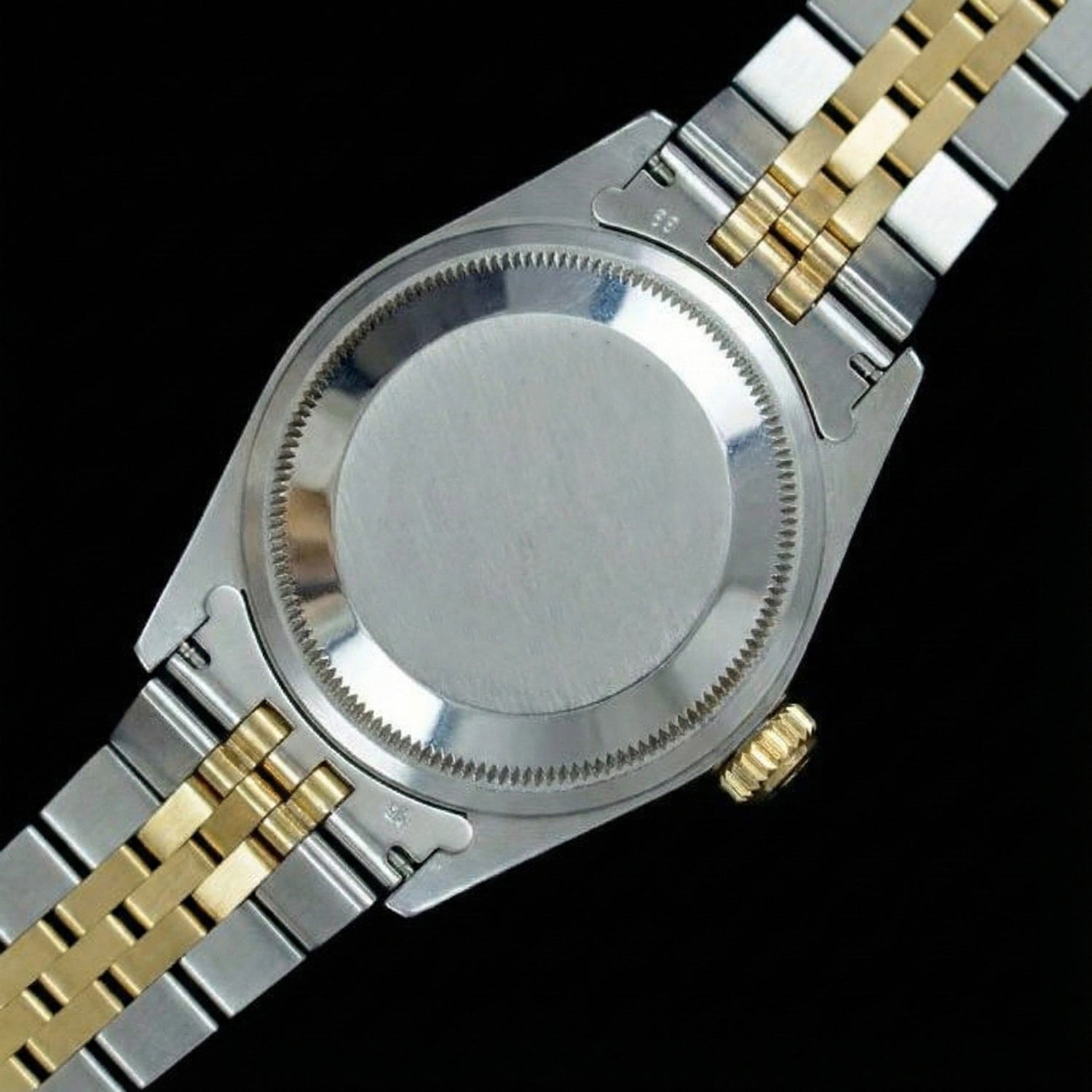 Regarder Datejust Dame Rolex Cadran Bâton Noir acier inoxydable & Or Jaune