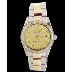 Regarder Datejust Rolex Bâton de Champagne Cadran acier inoxydable & Or Jaune réglage rapide