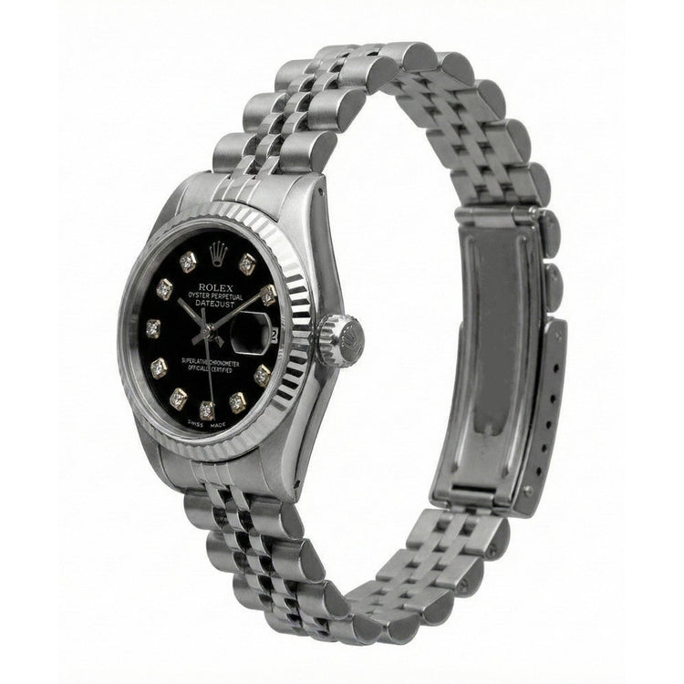 Regarder Datejust Rolex en acier inoxydable avec bracelet jubilé et cadran diamant