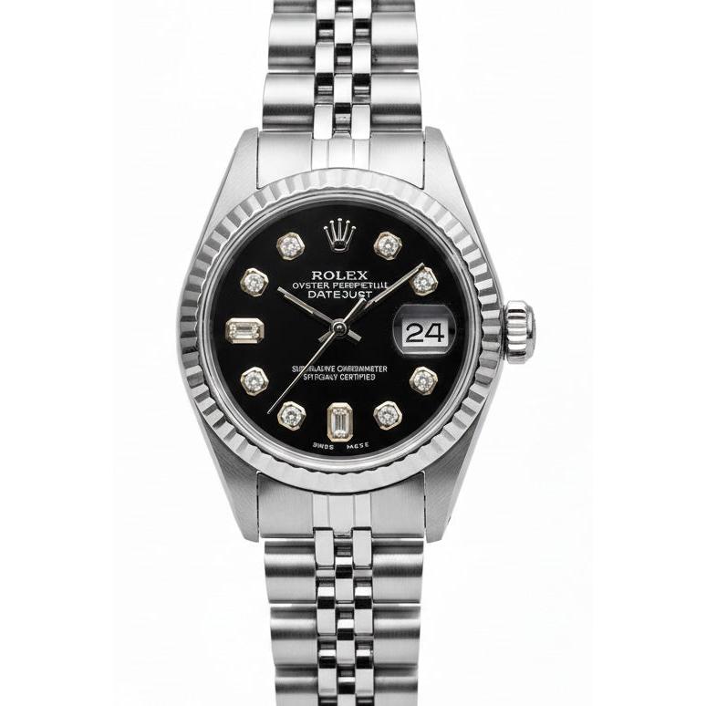 Regarder Datejust Rolex en acier inoxydable avec bracelet jubilé et cadran diamant