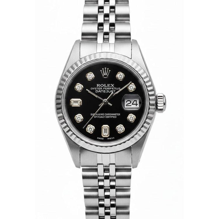 Regarder Datejust Rolex en acier inoxydable avec bracelet jubilé et cadran diamant