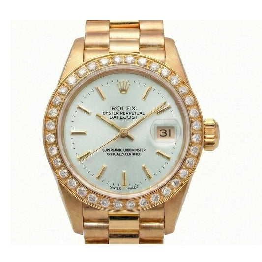 Regarder Lunette en diamant Rolex Datejust Regarder de still présidentiel Cadran blanc