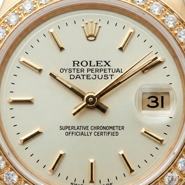 Regarder Lunette en diamant Rolex Datejust Regarder de still présidentiel Cadran blanc