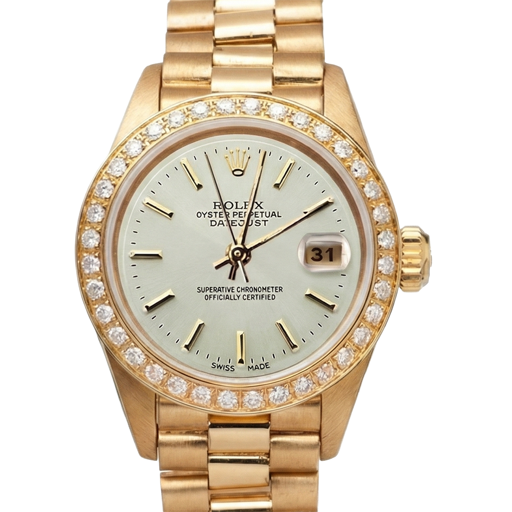 Regarder Lunette en diamant Rolex Datejust Regarder de still présidentiel Cadran blanc
