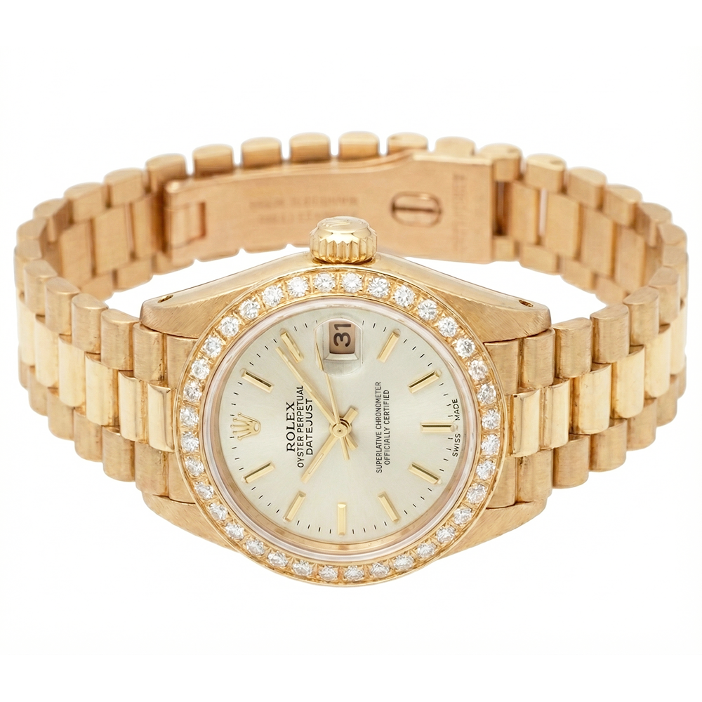 Regarder Lunette en diamant Rolex Datejust Regarder de still présidentiel Cadran blanc