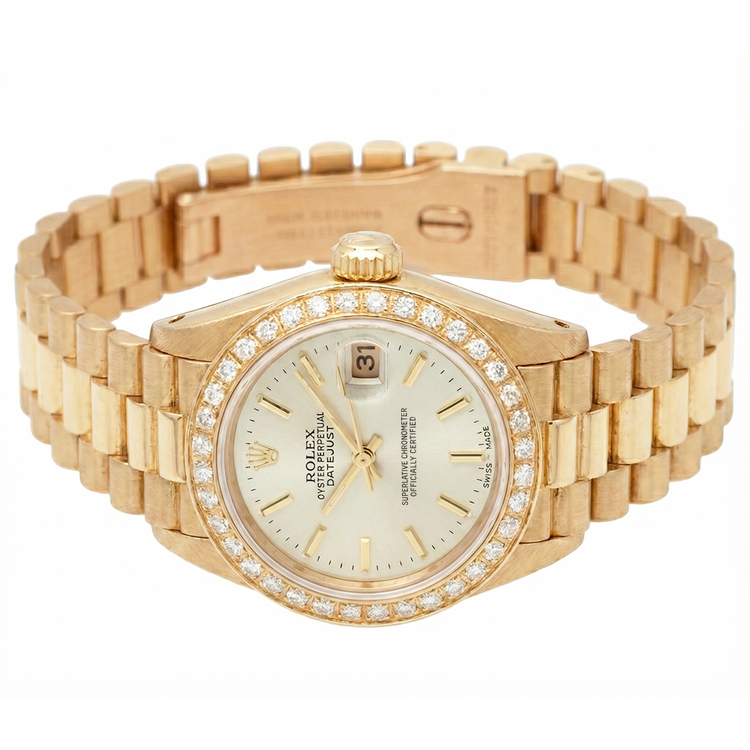 Regarder Lunette en diamant Rolex Datejust Regarder de still présidentiel Cadran blanc