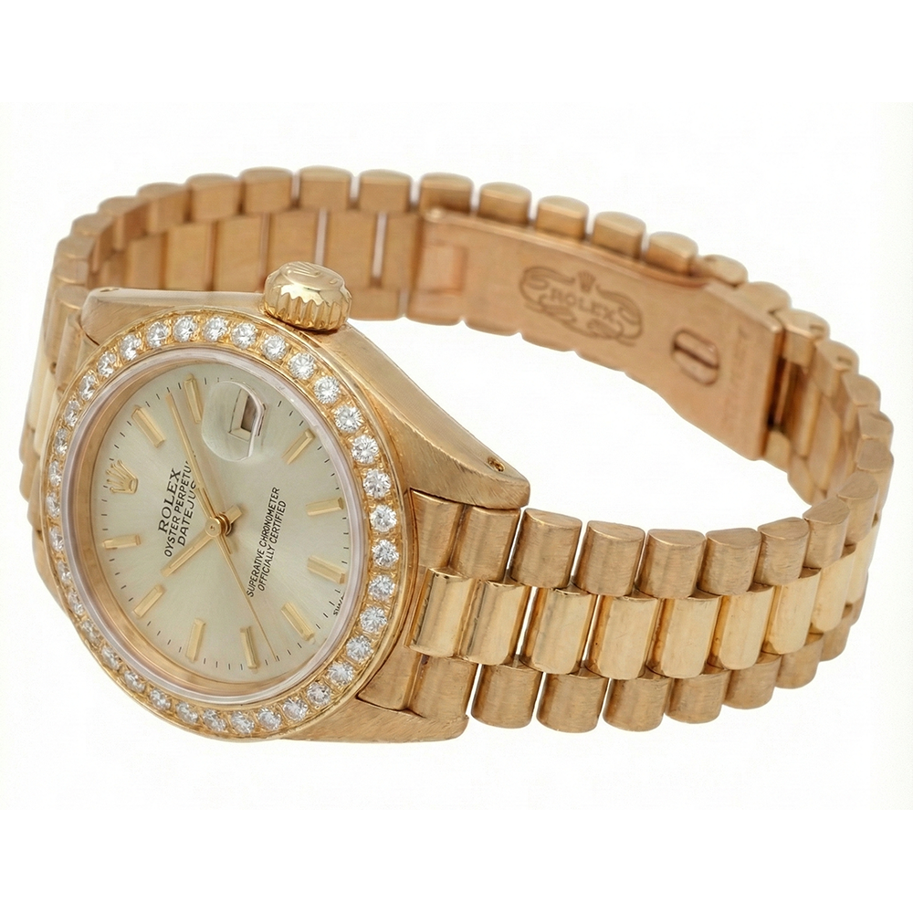 Regarder Lunette en diamant Rolex Datejust Regarder de still présidentiel Cadran blanc