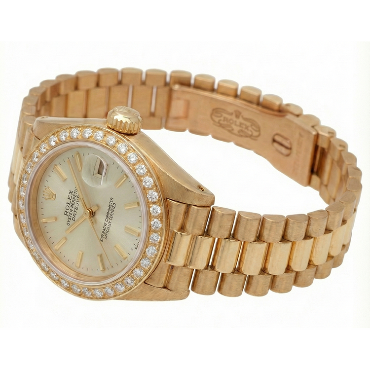 Regarder Lunette en diamant Rolex Datejust Regarder de still présidentiel Cadran blanc