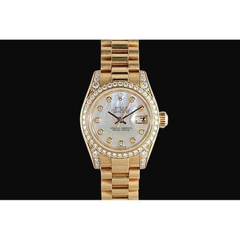 Regarder Rolex Datejust Président en or jaune avec cadran à lunette

