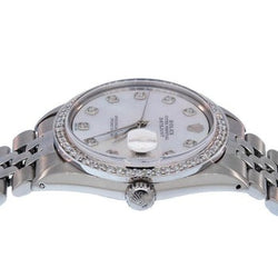 Regarder Rolex Datejust avec lunette en diamant, cadran blanc pour homme, réglage rapide
