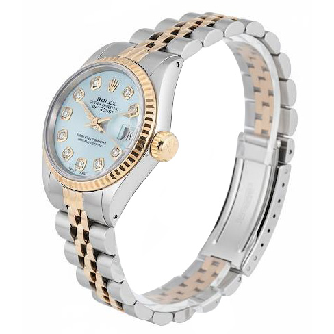 Regarder Rolex Datejust dame Jubilee bicolore avec cadran diamant et lunette cannelée