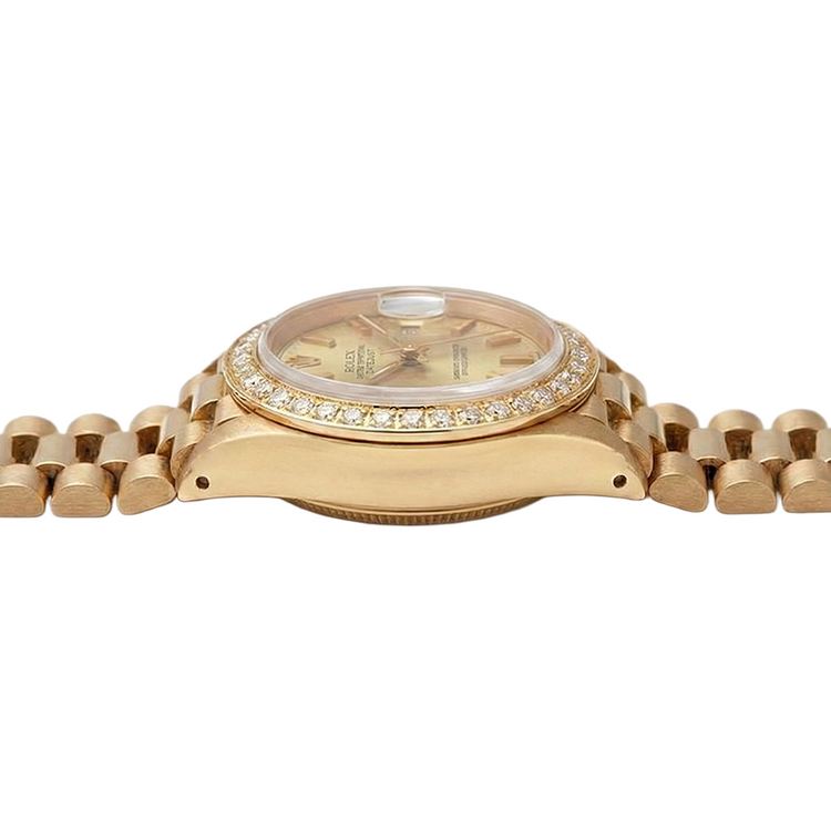 Regarder Rolex Datejust still présidentiel bâton de champagne cadran lunette