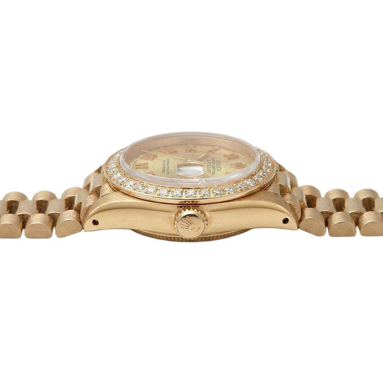 Regarder Rolex Datejust still présidentiel bâton de champagne cadran lunette