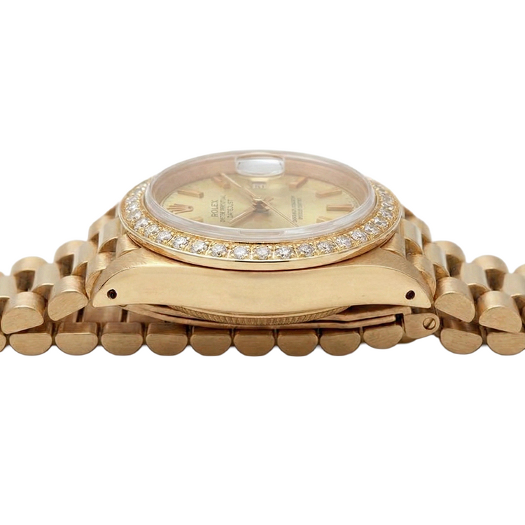 Regarder Rolex Datejust still présidentiel bâton de champagne cadran lunette