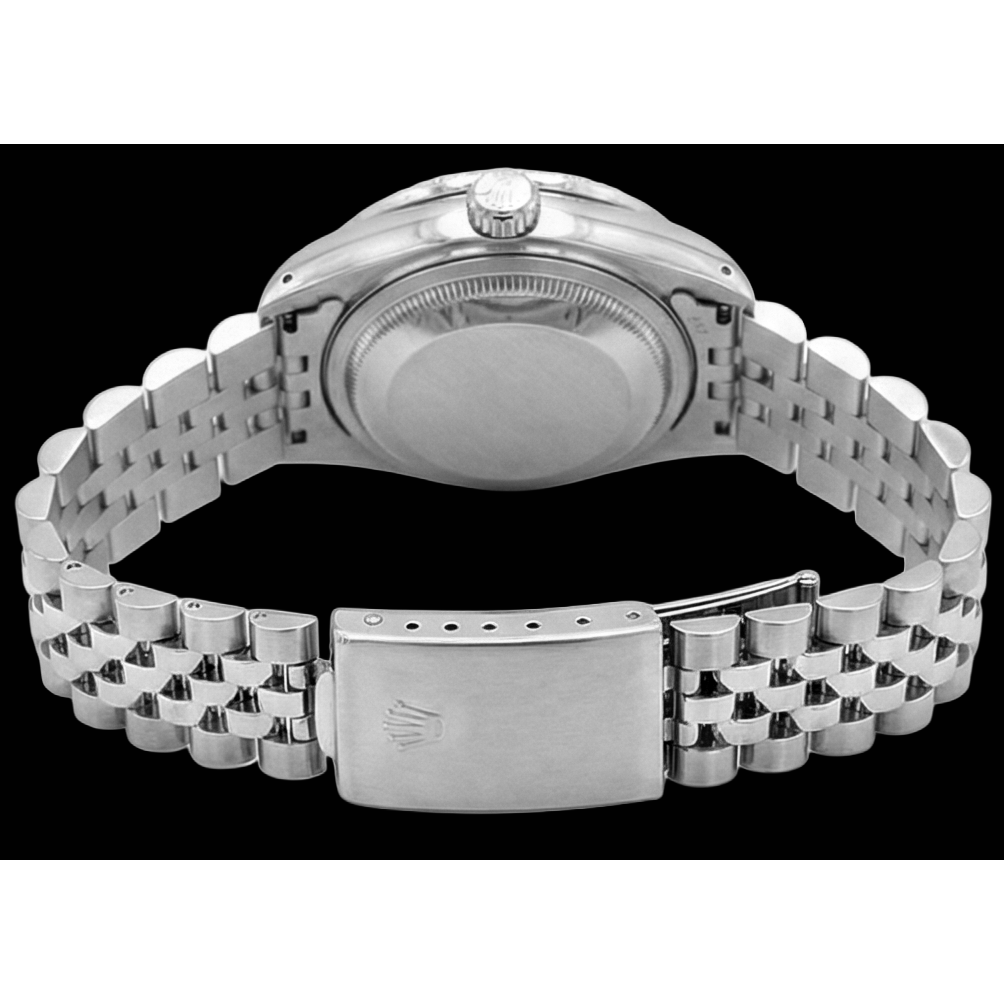 Regarder Rolex acier inoxydable Jubilé de taille moyenne avec cadran en diamant rose et lunette