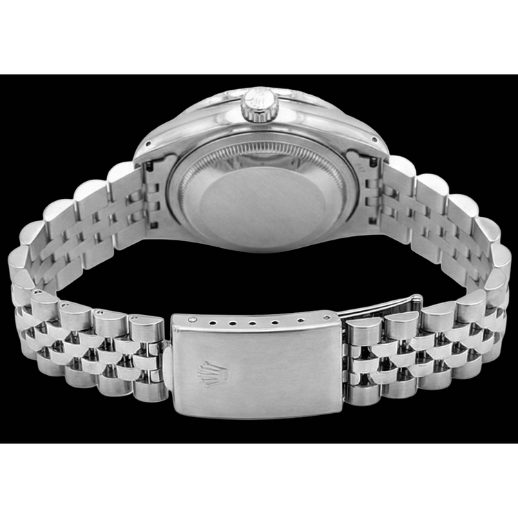 Regarder Rolex acier inoxydable Jubilé de taille moyenne avec cadran en diamant rose et lunette